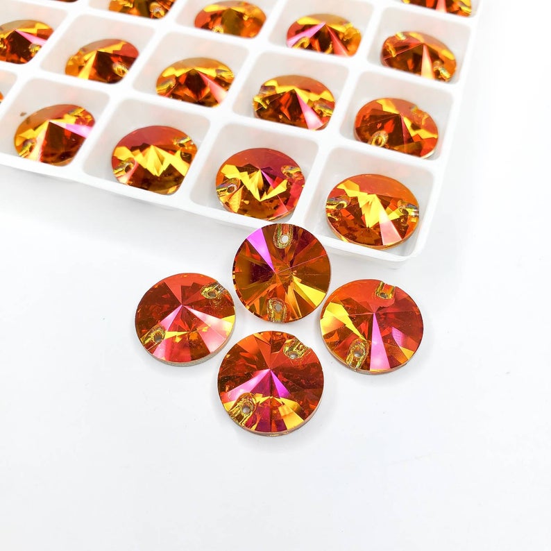 Astral Pink - RIVOLI Sew On Glass Rhinestone