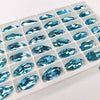 Aquamarine - NAVETTE high quality sewing crystal