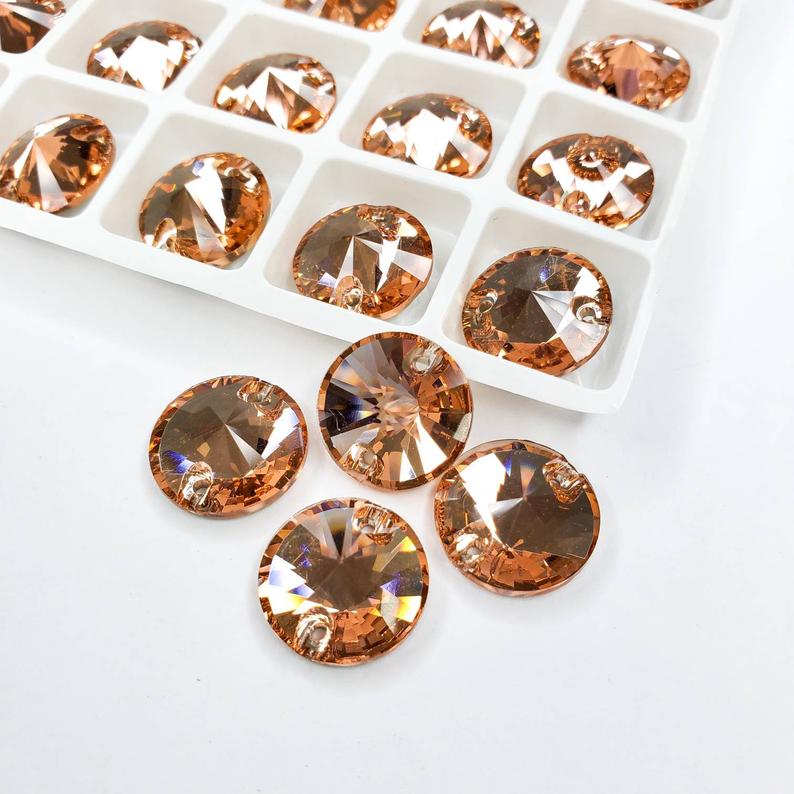 Light Peach - RIVOLI Sew On Glass Rhinestone