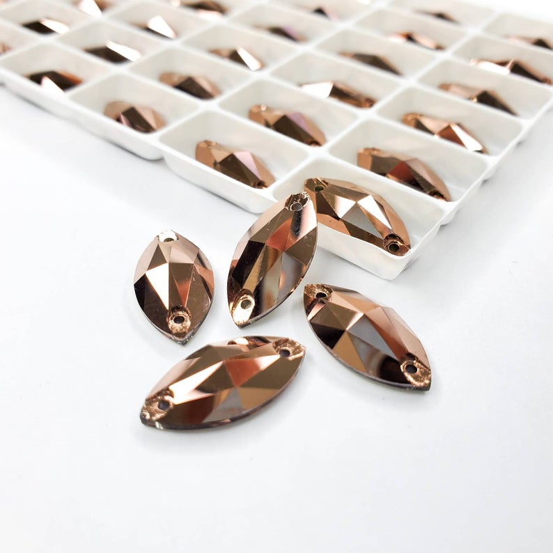 Rose Gold - NAVETTE high quality sewing crystal