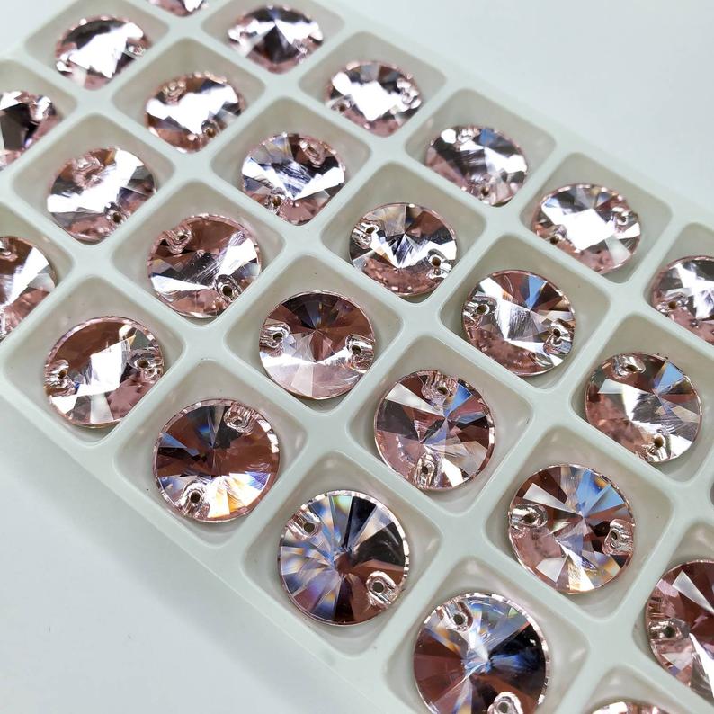 Light Rose - RIVOLI Sew On Glass Rhinestone