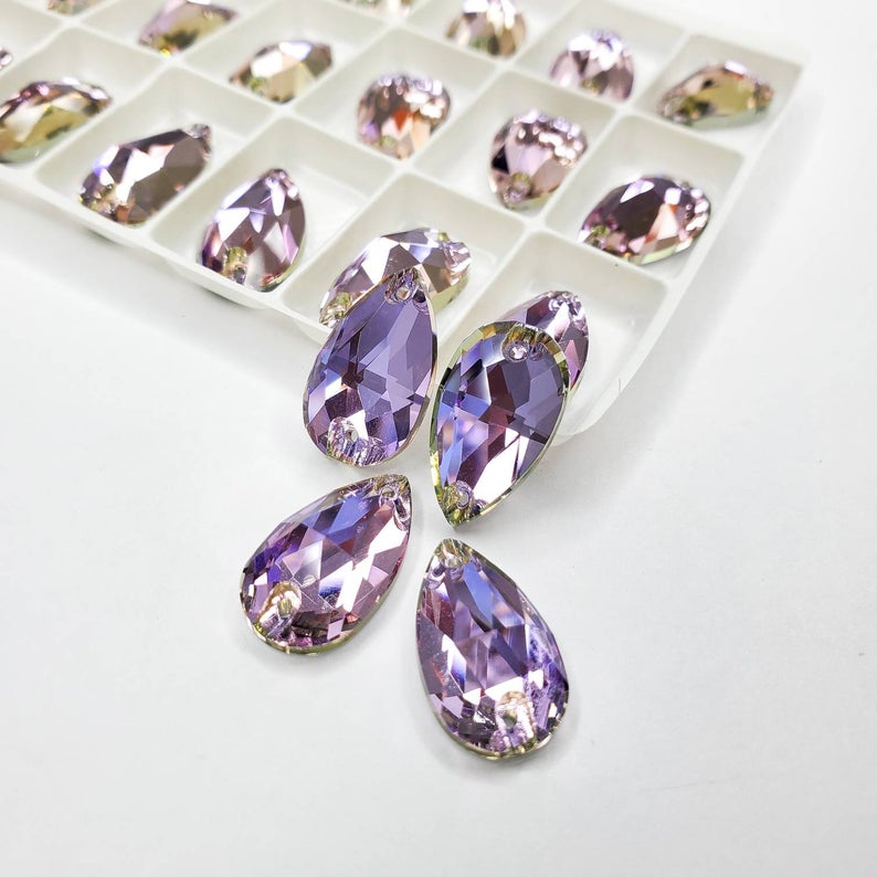 Vitrail light - DROP Sew On Glass Rhinestone