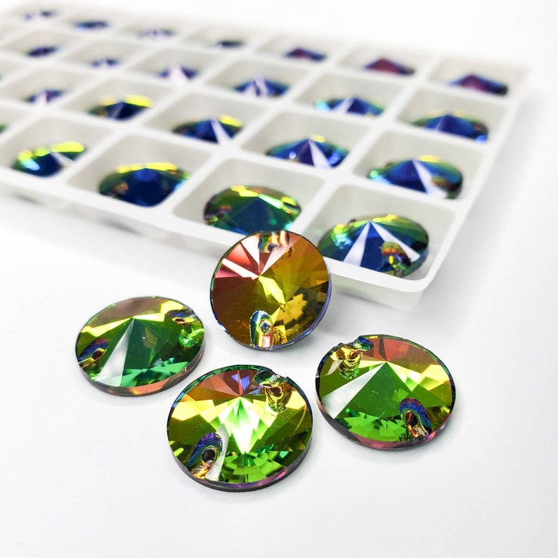 Rainbow - RIVOLI Sew On Glass Rhinestone