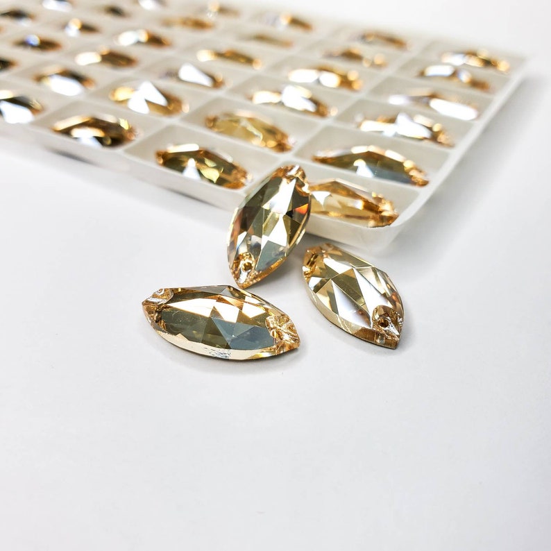 Golden Shadow - NAVETTE high quality sewing crystal