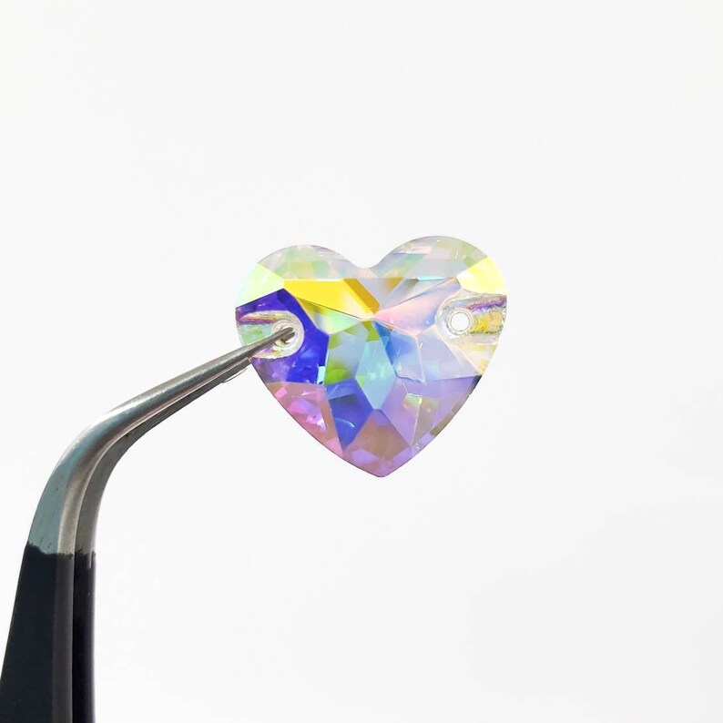 AB HEART Sew On stones - Glass Rhinestone