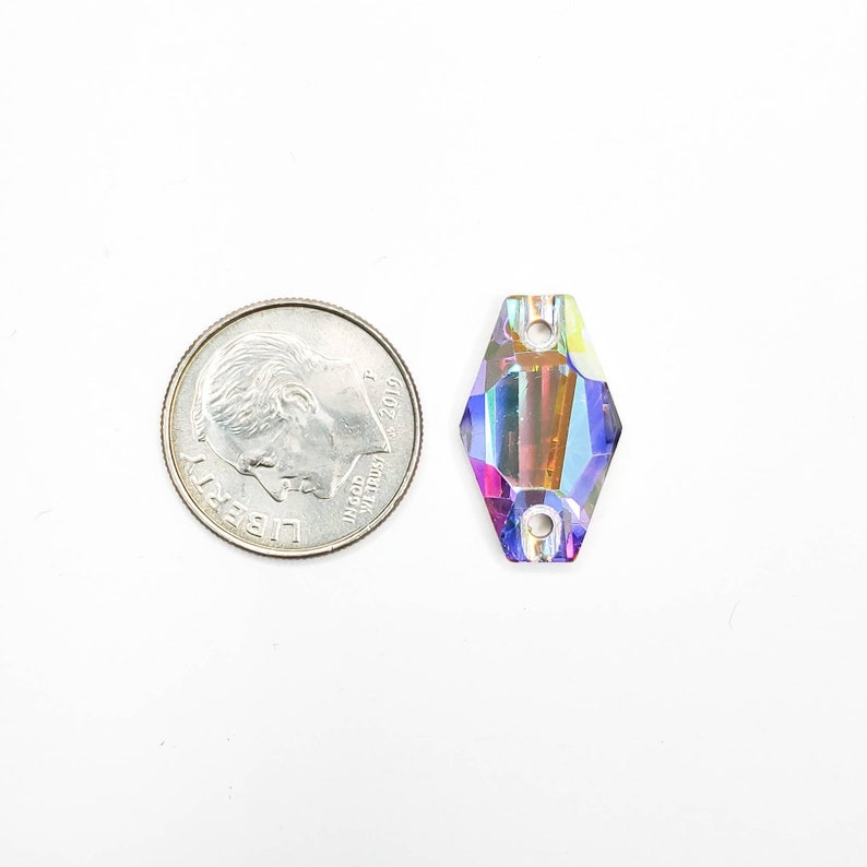 AB hexagon Sew On stone - Glass Rhinestone