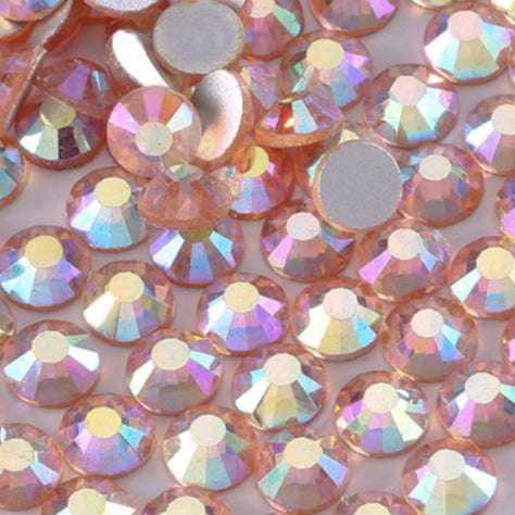 Light Peach AB Rhinestones - HQ glass flatback #047